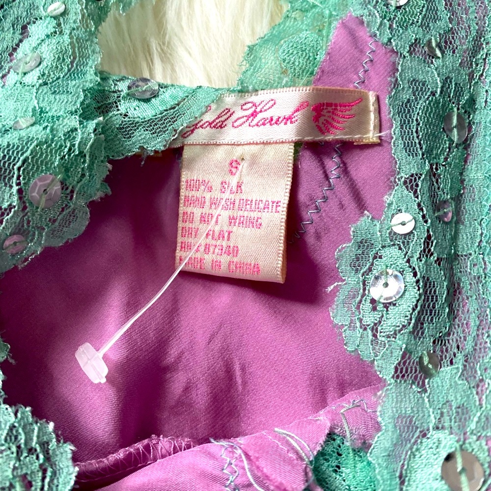 VTG Very Rare Gold Hawk Silk Camisole - Picture 2 of 9